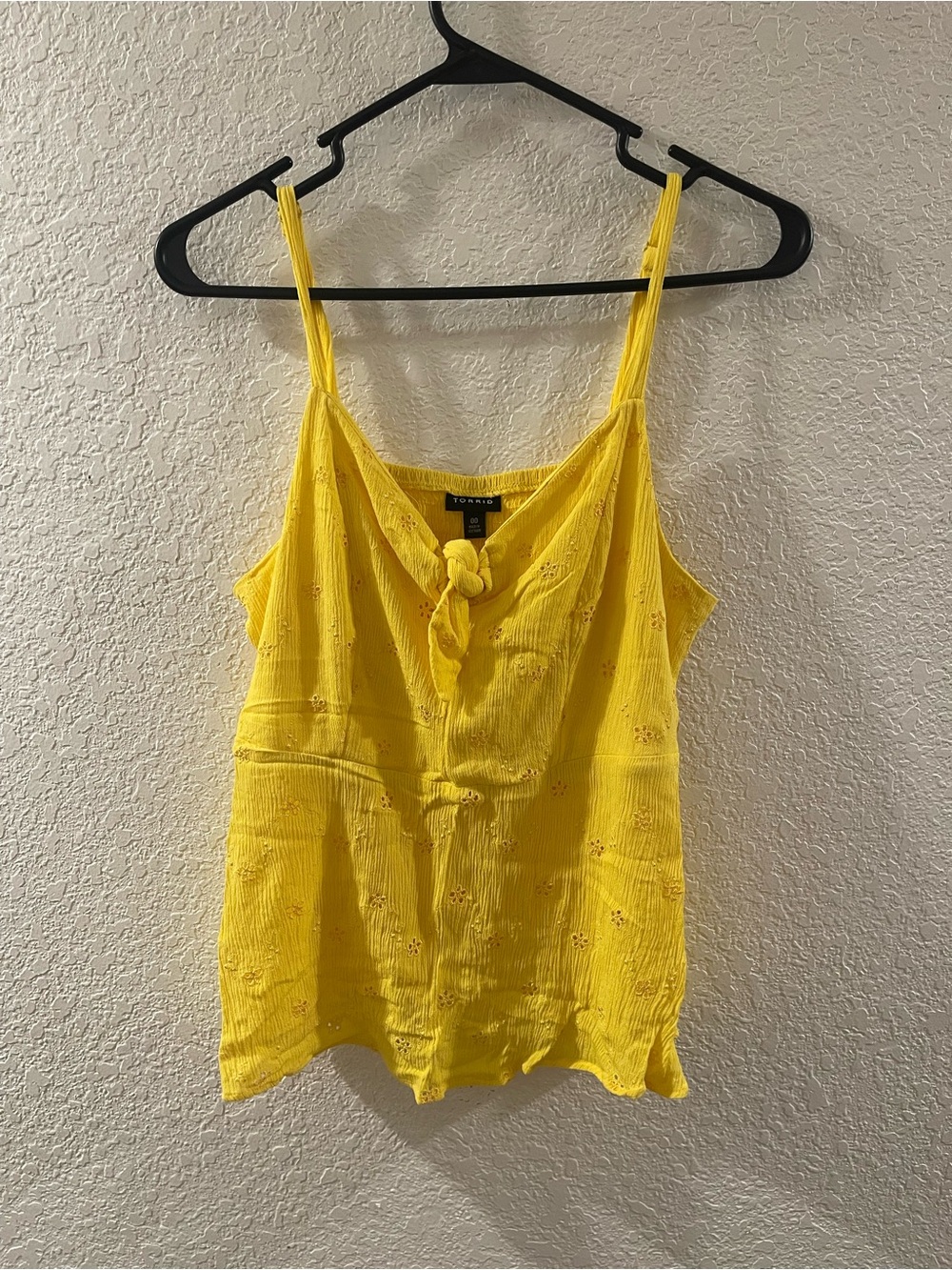 torrid Bright Yellow Eyelet Tie-Front Cami